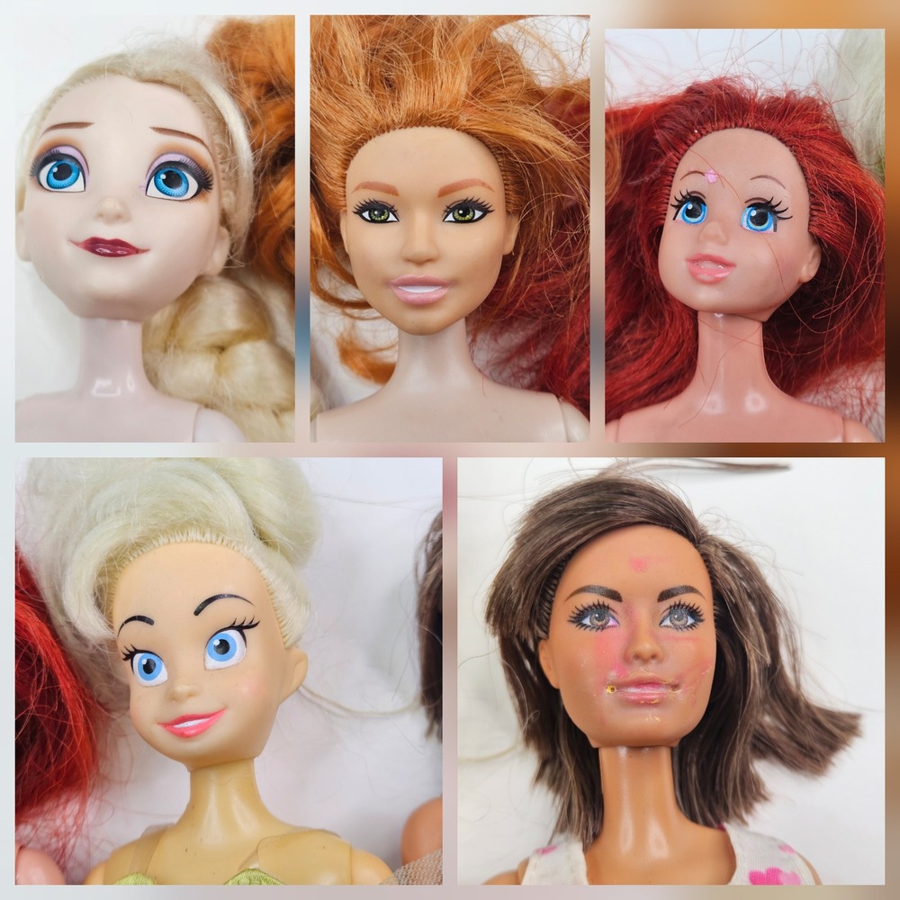 Disney Mattel Hasbro Doll Lot Kids Multicolor Elsa Tinker Bell Mixed 5pc
